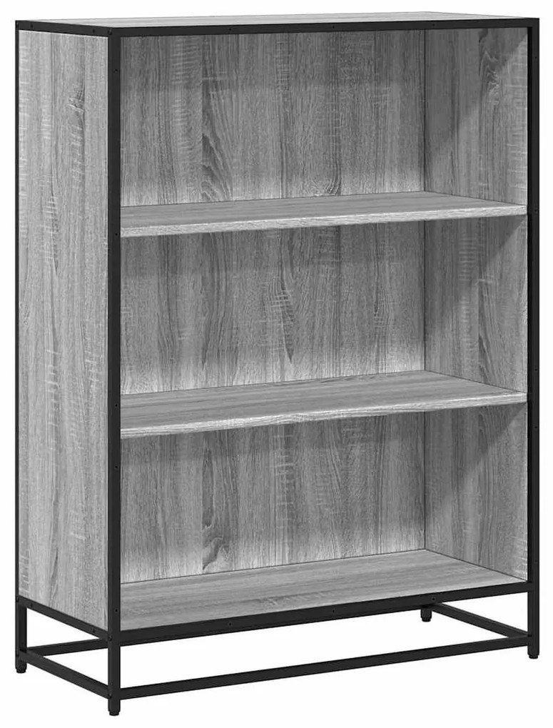 szürke sonoma színű szerelt fa könyvszekrény 80,5x35x107,5 cm