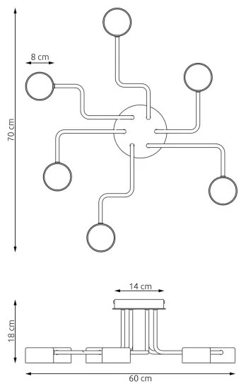 Csillár KURAGE 6xGX53/12W/230V fekete