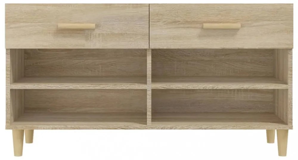 sonoma-tölgyszínű szerelt fa cipőszekrény 102x35x55 cm