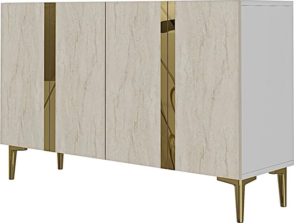 Anka 120 - White, Travertine, Gold