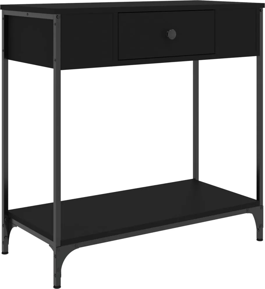 vidaXL fekete szerelt fa tálalóasztal 75 x 34,5 x 75 cm