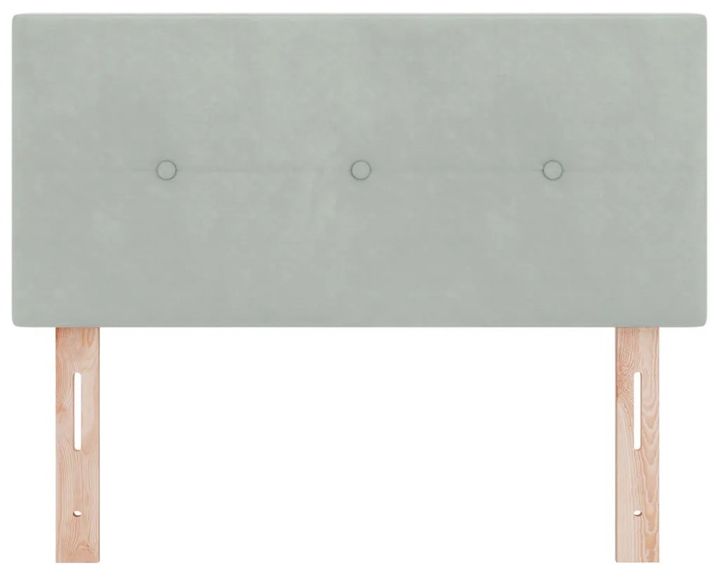 Fejtámla LED -es lámpákkal Világosszürke 90 cm Bársony