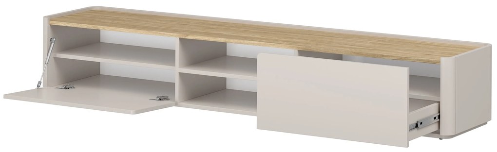 Elivo TV-szekrény 220 cm fiókkal - kasmír / olajozott tölgy