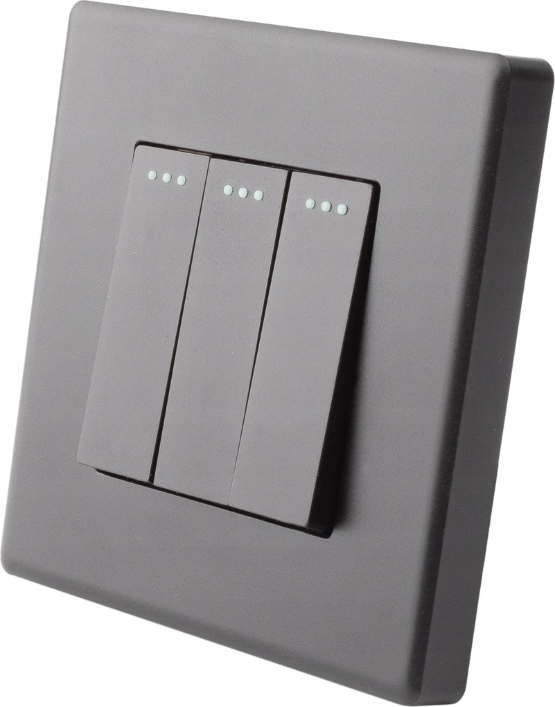 Kapcsoló Fénykapcsoló Hármas Fali Fekete Műanyag Luuna