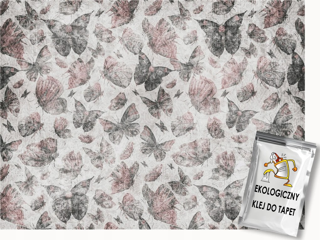 Fotótapéta Flizelina Rovarok Pillangók Shabby Chic Vintage Retro 200x140 ragasztó