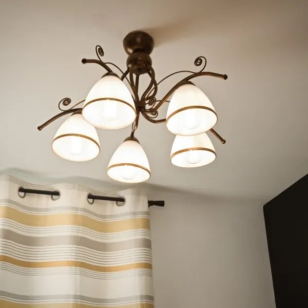 Brilagi - LED Felületre szerelhető csillár ANTICO 5xE27/60W/230V bronz patina