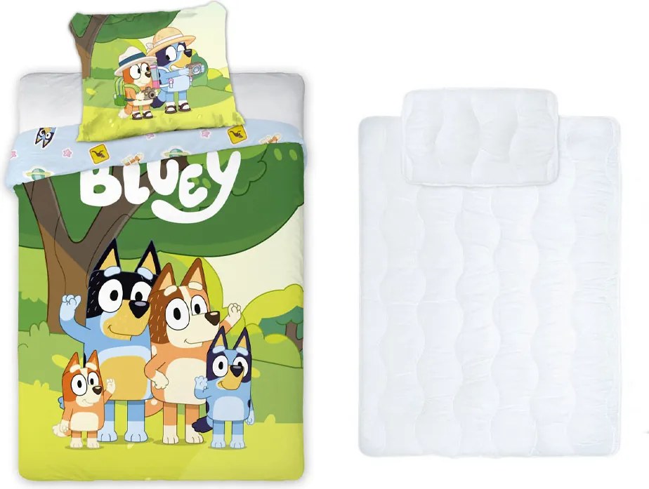Bluey Family Snuggle gyerek, ovis ágyneműhuzat és paplan/párna szett 100x135 cm 40x60 cm