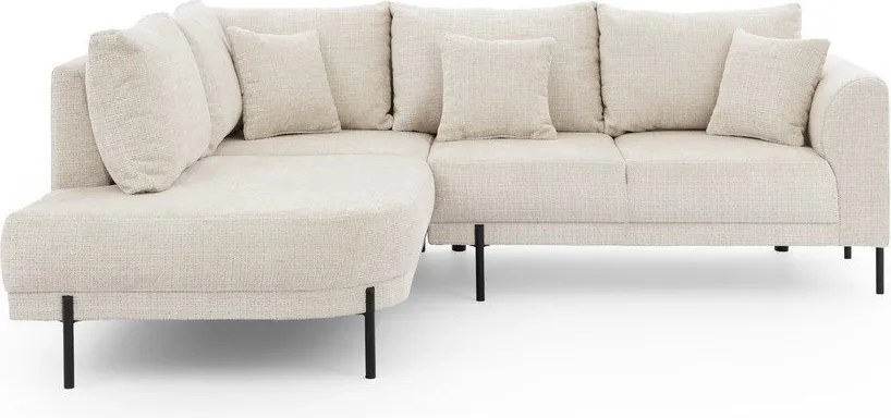 Bézs zsenília sarokkanapé (bal oldali-L alakú) Mauris – Ropez