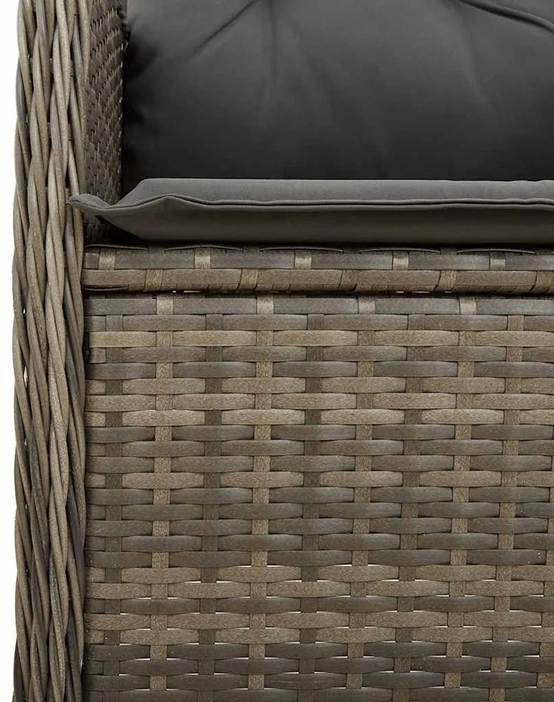 vidaXL 3 részes szürke polyrattan kerti bisztrógarnitúra párnákkal