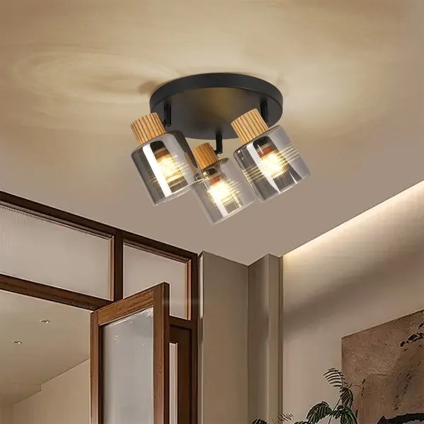 Brilagi - Spotlámpa HYGGE 3xE14/15W/230V fekete/füstszínű