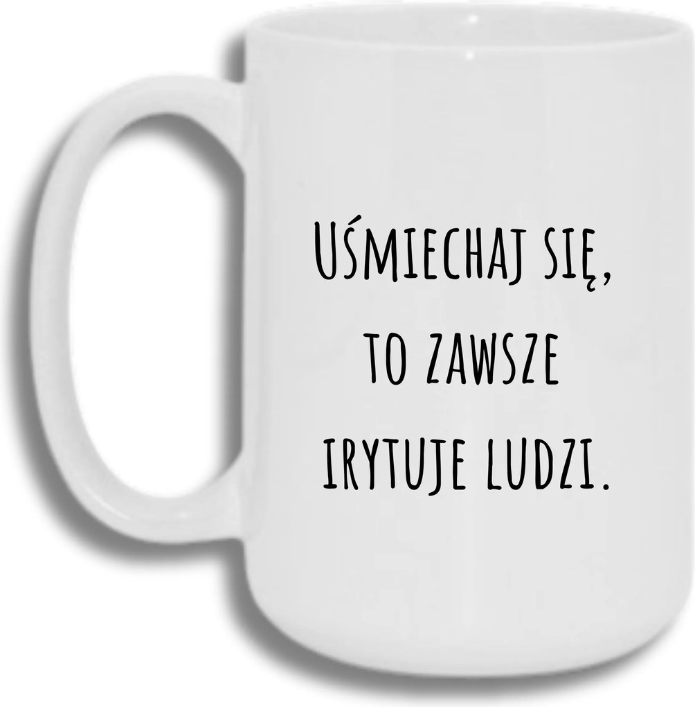 Bögre Fehér Nagy 440ml Ajándék Vicces Mosolyogj