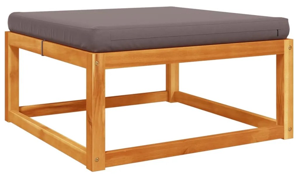 vidaXL tömör akácfa kerti lábzsámoly párnával 65 x 65 x 29 cm