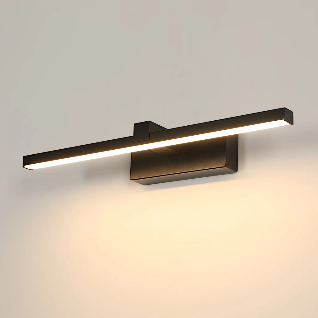 Kinkiet Tükör Fölé Szerelhető Led Lámpa Fürdőszobába, Fekete, 8W, 3000K