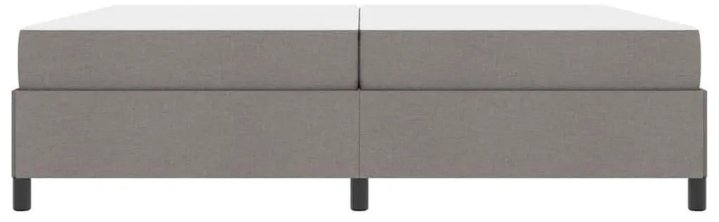 Boxrugós ágy Taupe és Fekete 200 x 200 cm Textil és mérnöki fa