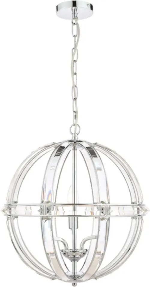 LAURA ASHLEY 3713710-Q AIDAN Kristály Csillár Fehér, Csiszolt króm E14 IP20