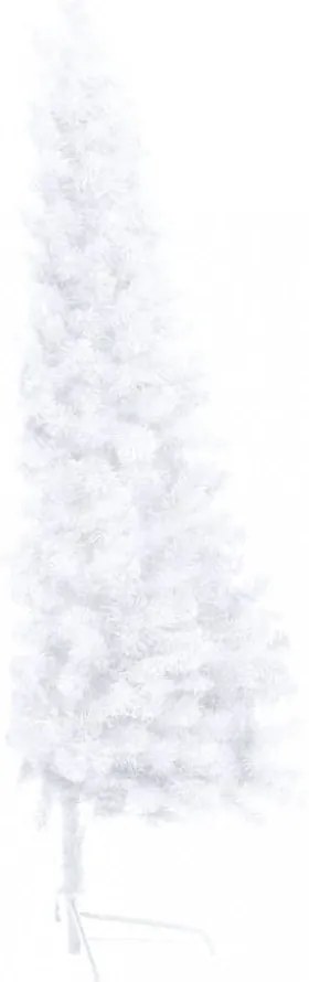 fehér megvilágított fél műkarácsonyfa gömb szettel 240 cm
