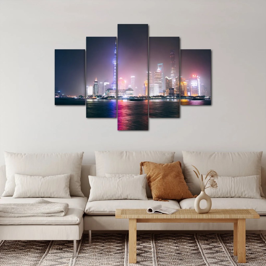 Éjszakai Shanghai képe (150x105 cm)