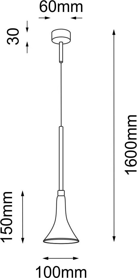 ANTIGO 8531 KANZAKI Egyágú Függesztett Lámpa Fém LED IP20