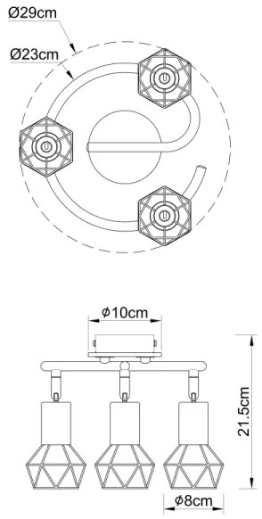 Globo 54802S-3H - Spotlámpa XARA 3xE14/40W/230V