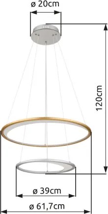 GLOBO 67333-44H UMBRA Modern Led Függesztett Lámpa IP20
