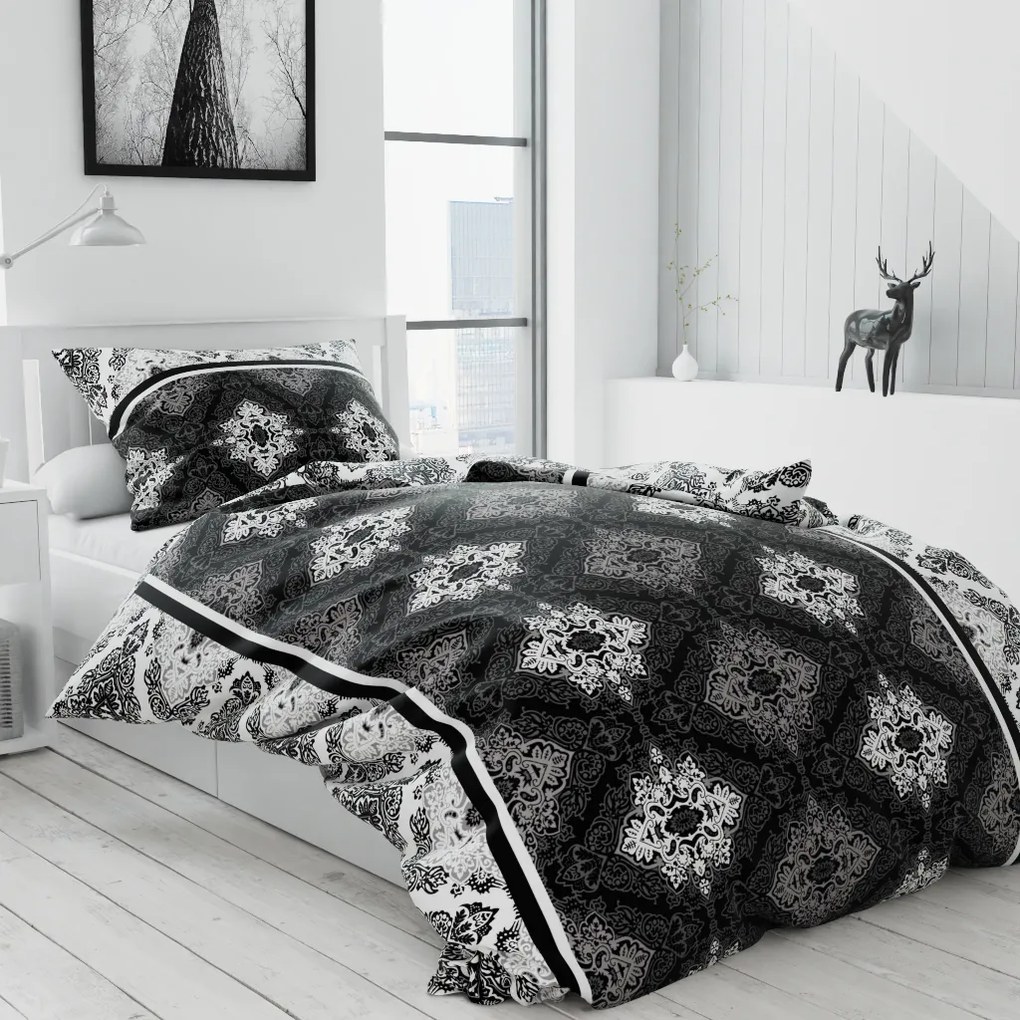 NISCHA szürke pamut ágyneműhuzat