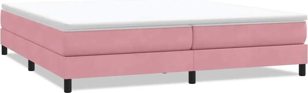 vidaXL rózsaszín bársony rugós ágy matrac nélkül 200x210 cm