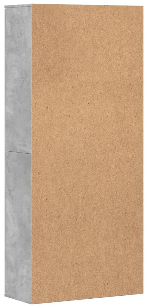 betonszürke szerelt fa magasszekrény 80 x 35 x 180 cm