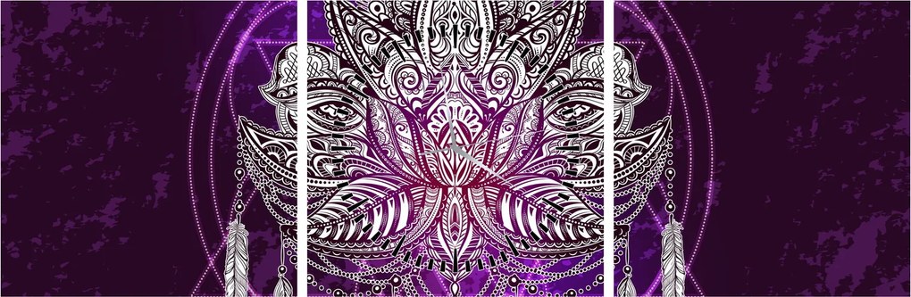 Kép - lótusz (órával) (90x30 cm)