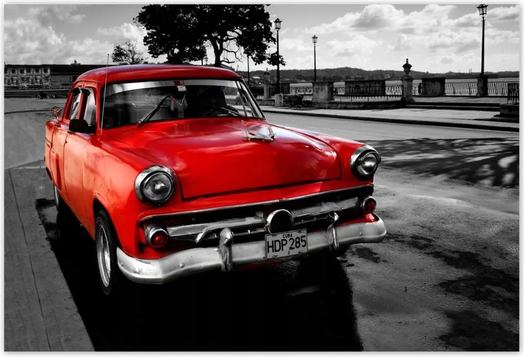 Poszterek 185x125 Kubai piros autó