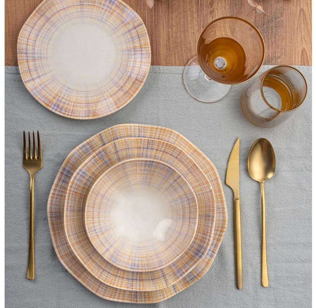 24 részes narancssárga porcelán étkészlet