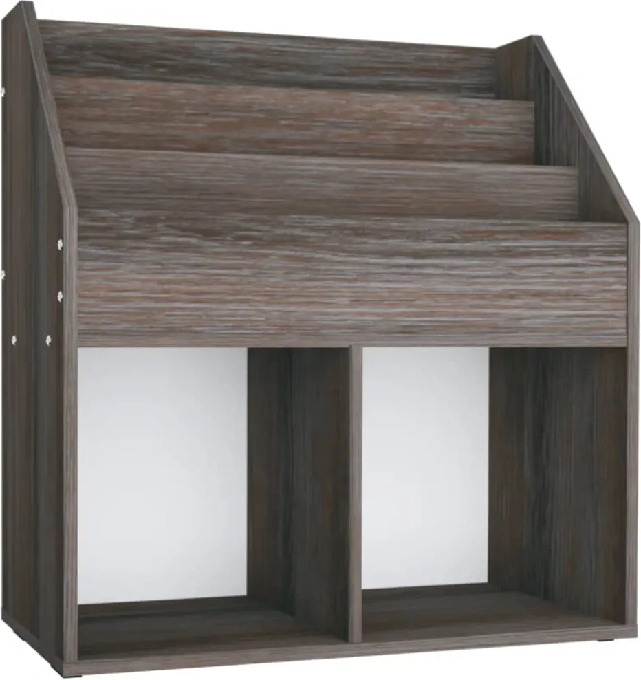 vidaXL szürke-sonoma színű szerelt fa gyerek újságtartó 71x30x78,5 cm