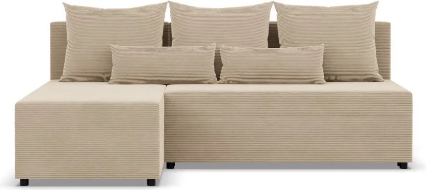 Nobu sarokkanapé, kordbársony, univerzális oldal, bézs