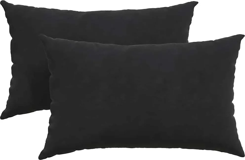 vidaXL Kanapé párnák 2 pcs Fekete 50 x 30 cm Bársonyos szövet