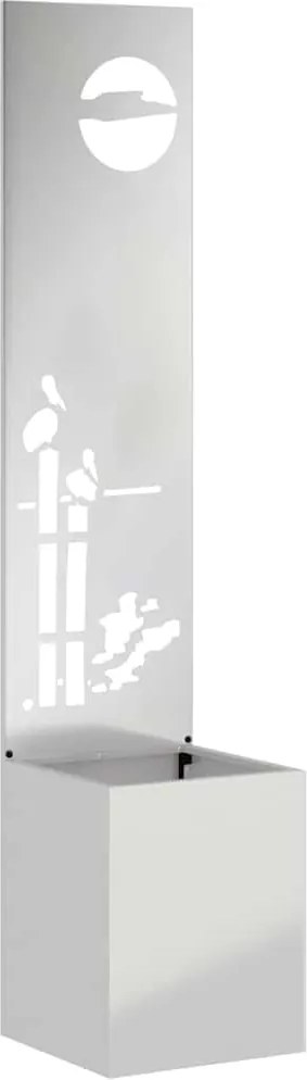 vidaXL Kertvédő vászon Ezüst 32 x 140 cm Horganyzott acél