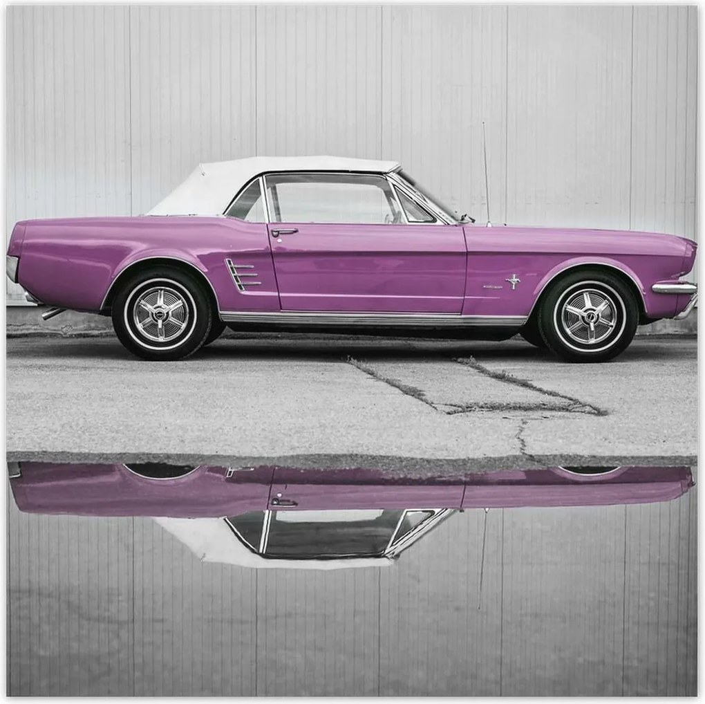 Poszter 70x70 Ford Mustang púderrózsaszín