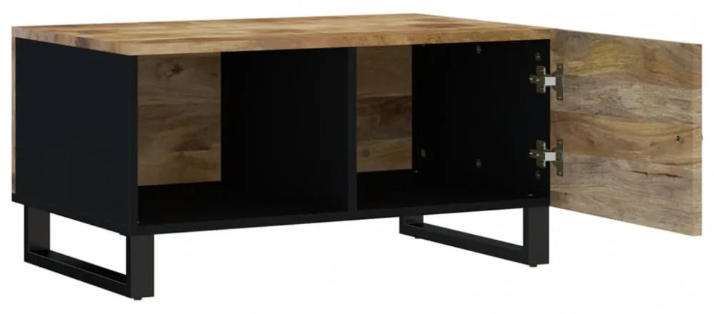 tömör mangófa és szerelt fa dohányzóasztal 80 x 50 x 40 cm