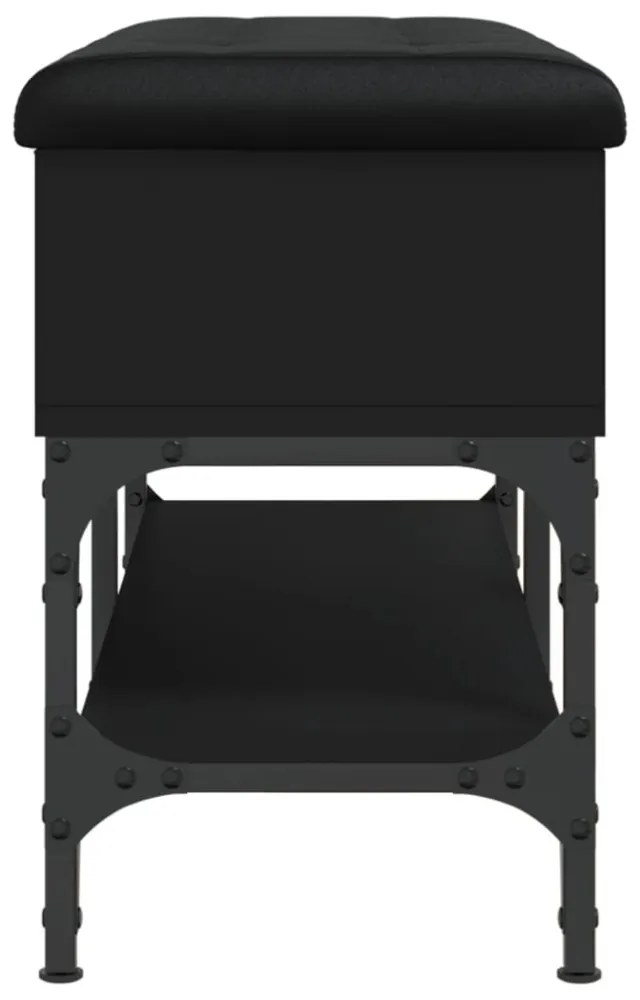 fekete szerelt fa cipőtároló pad 82 x 32 x 45 cm
