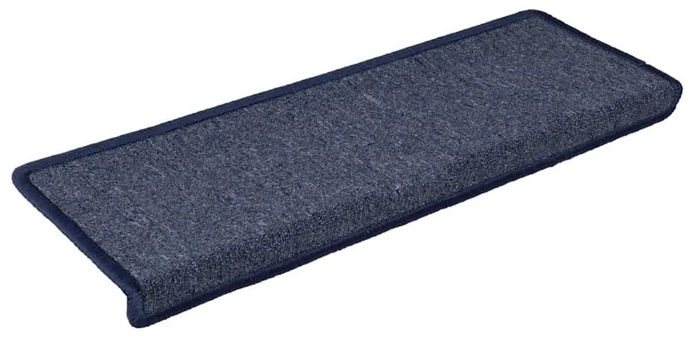 30 db sötétszürke és kék lépcsőszőnyeg, téglalap alakú széllel, 65 x 21 x 4 cm