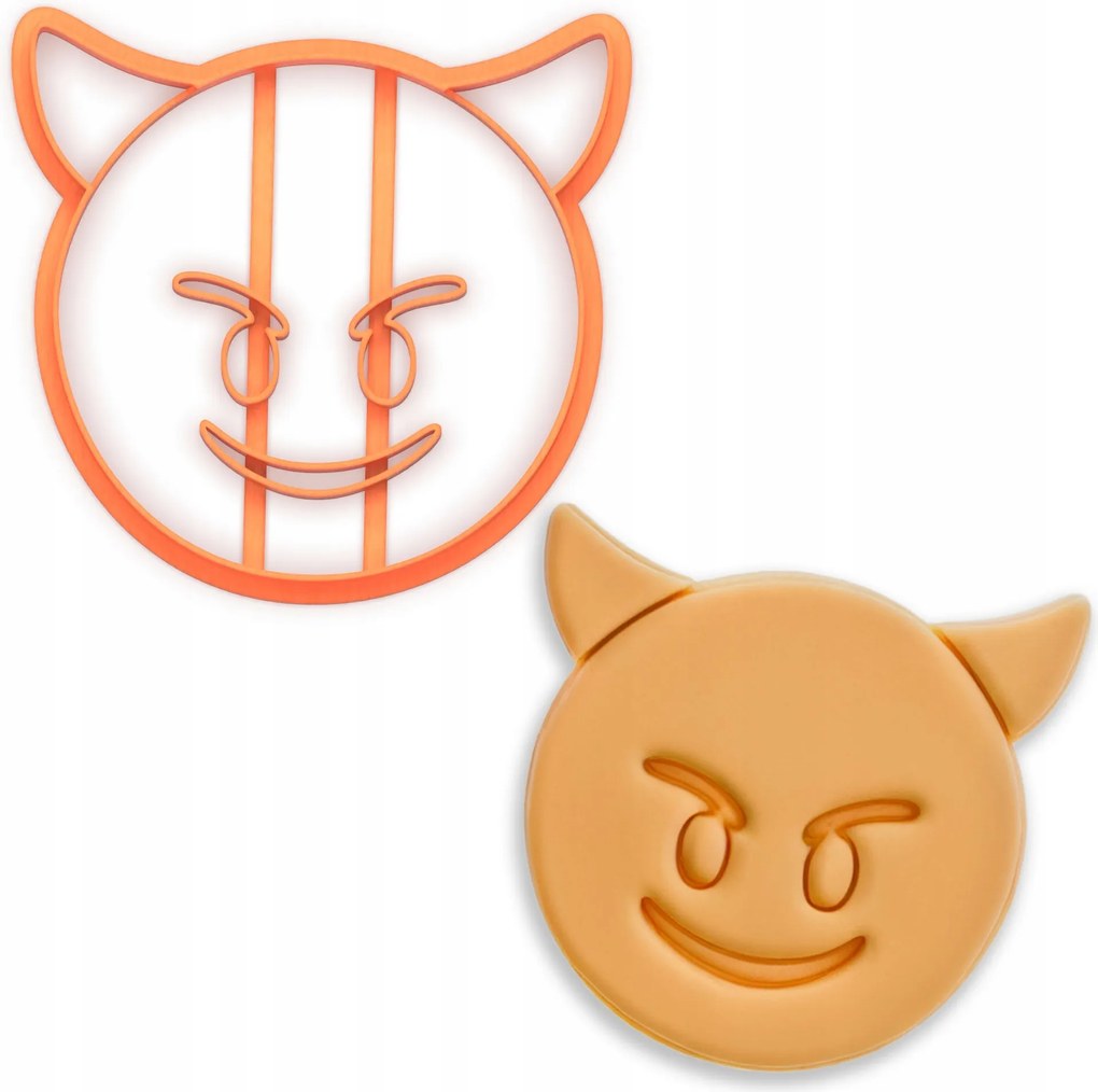 Prémium Valentin Napi Süteménylyukasztó Forma Emoji Ördög Valentin nap