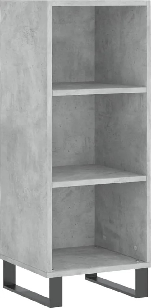 vidaXL betonszürke szerelt fa tálalószekrény 34,5 x 32,5 x 90 cm