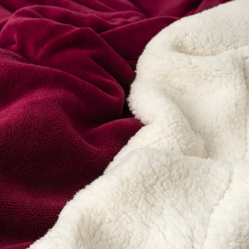 4Home gyapjú hatású pléd bordó, 150 x 200 cm