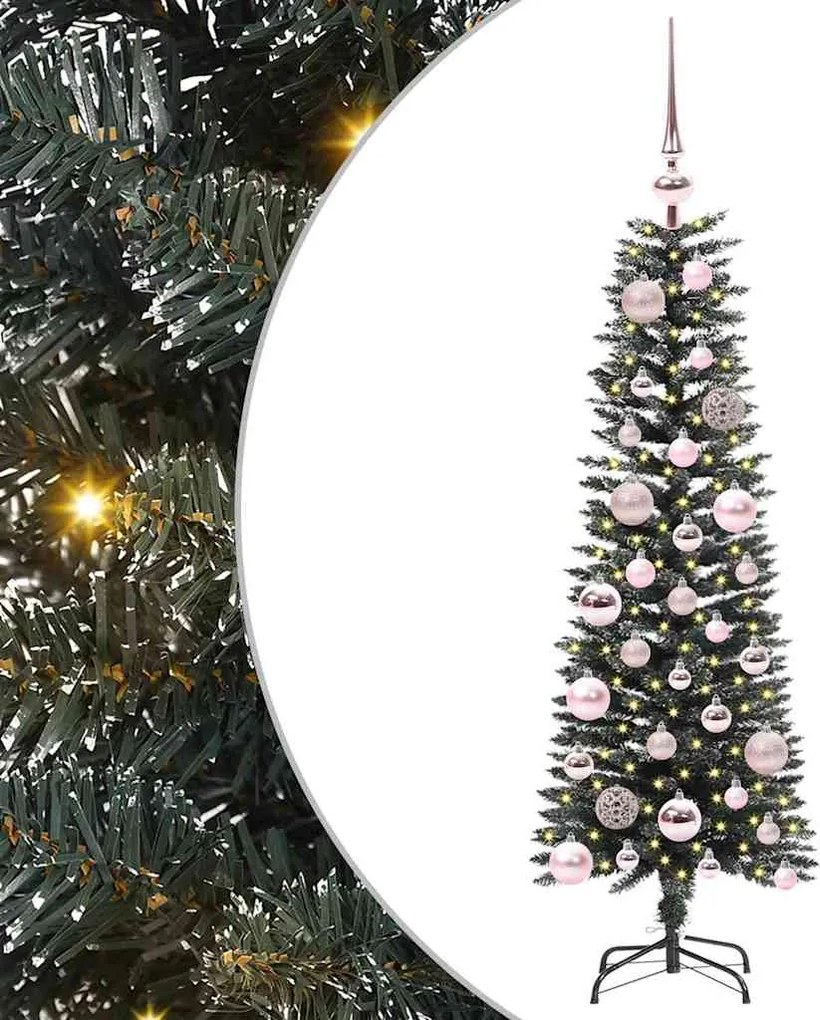 vidaXL Mű karácsonyfa 150 LED-del Zöld 120 cm PVC és Műanyag és Acél
