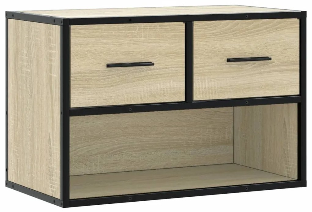 sonoma tölgy színű szerelt fa és fém TV-szekrény 60x31x39,5 cm
