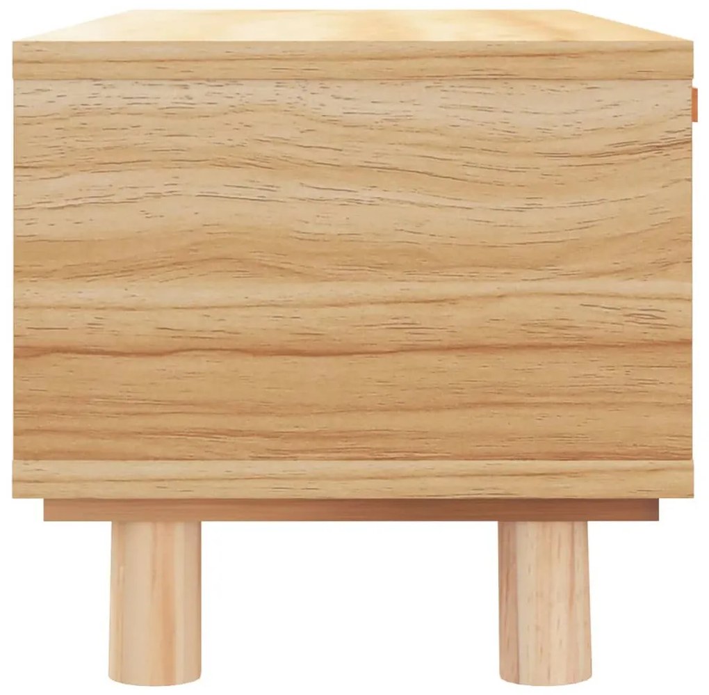 Barna szerelt fa és tömör fenyőfa dohányzóasztal 80x40x30 cm