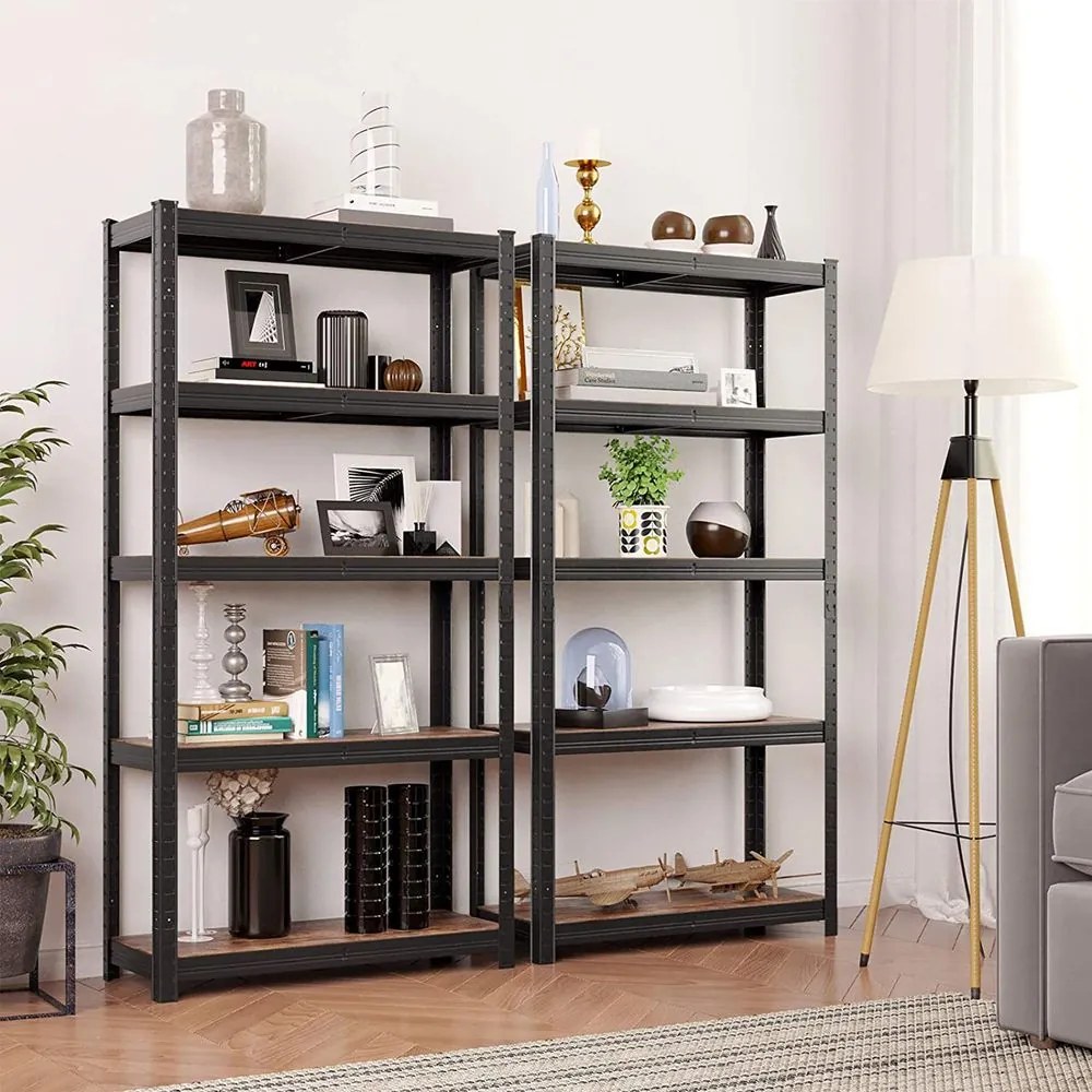 DUSTY polcos állvány, 5 polc, max 650kg, fekete/barna Jurhan