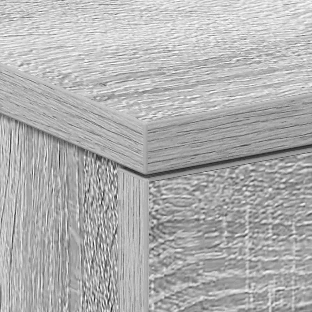 2 db szürke sonoma színű szerelt fa éjjeliszekrény 38x35x56 cm