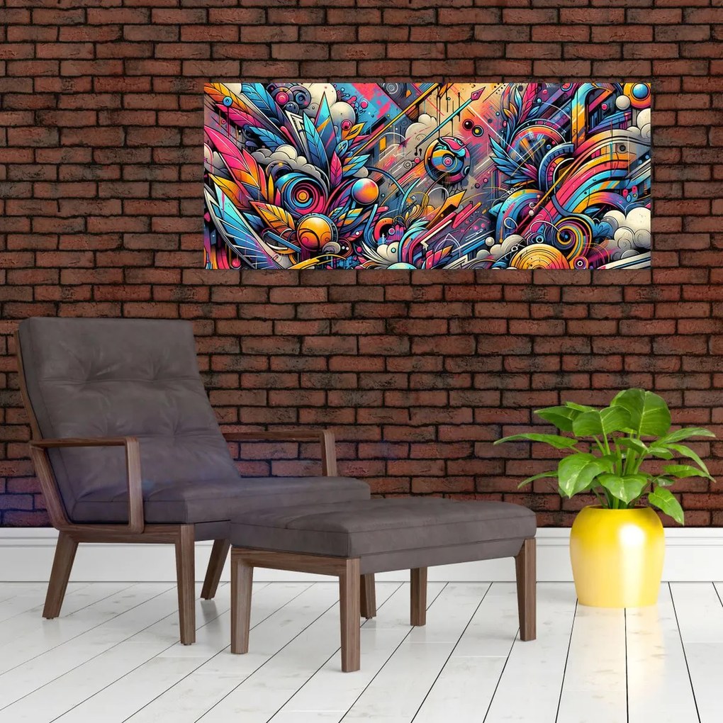 Kép - Színes graffiti (120x50 cm)