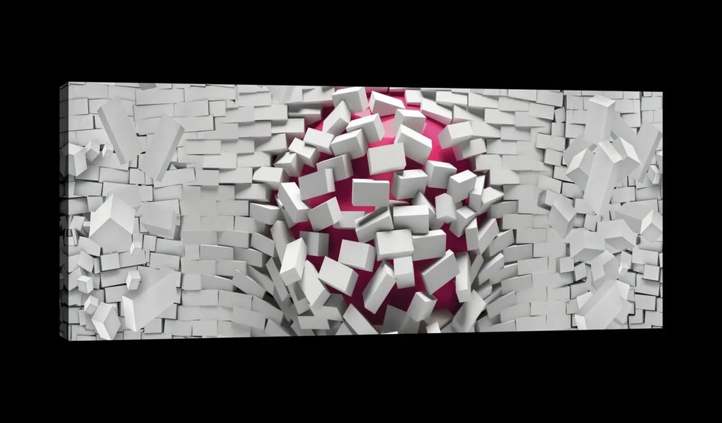 Vászonkép 145x45 Áttörés pusztítás robbanás dinamika energia absztrakt fal