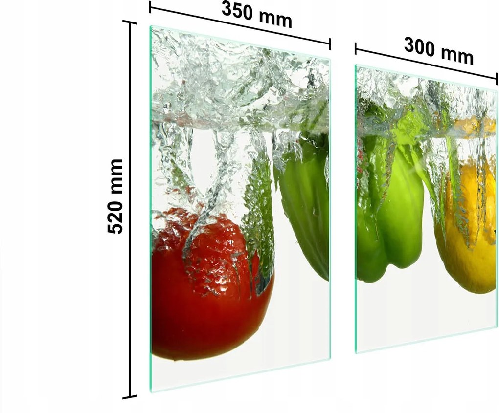 Üveg Konyhai Védőlap 65x52 Paprika