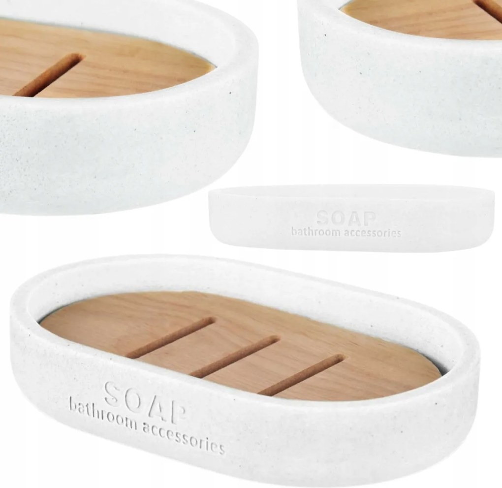 Szappantartó Fehér Bambusz Betét Fürdőszobai Wc Szappantartó